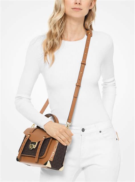 manhattan medium leather satchel michael kors